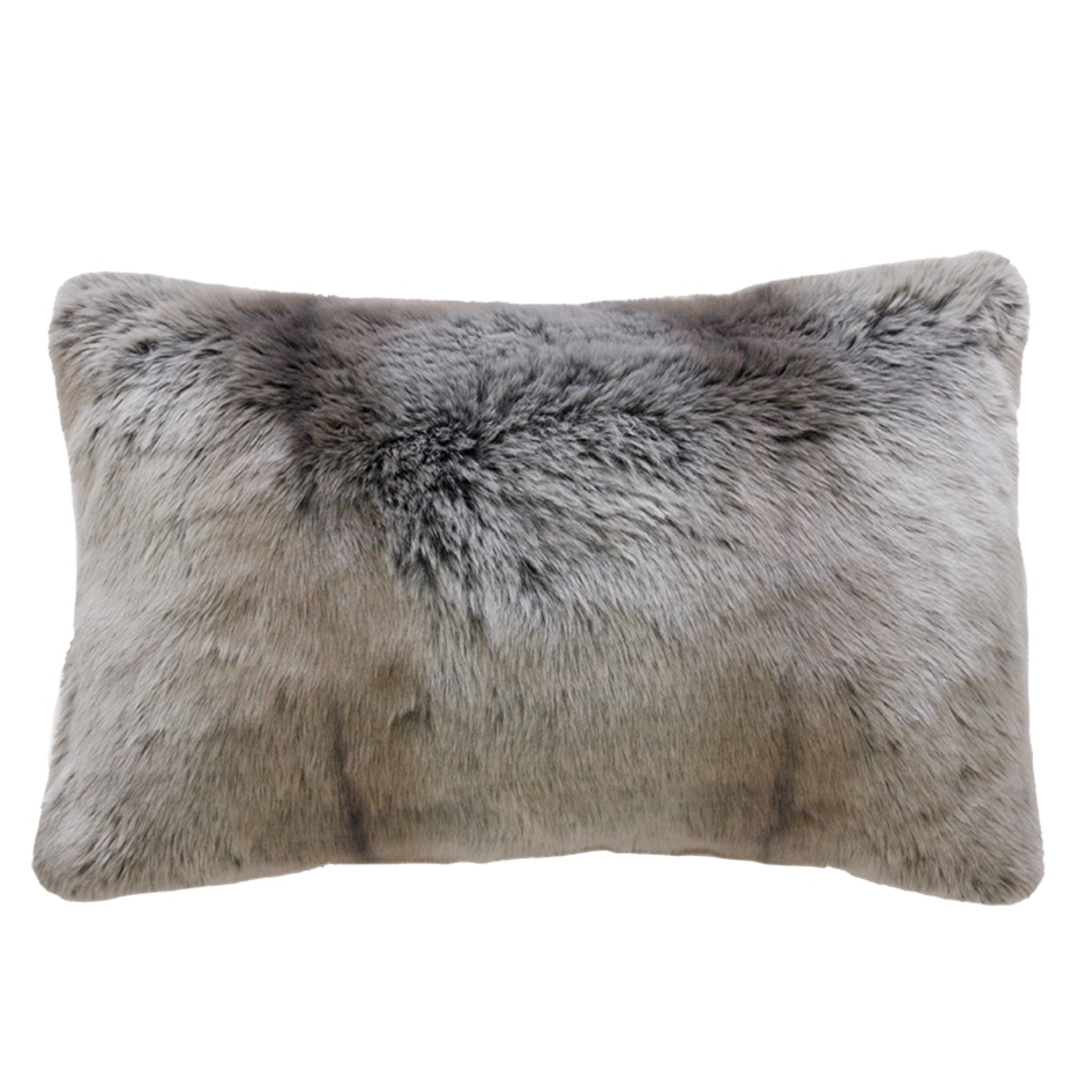 Heirloom Exotic Faux Fur - Cushion / Throw  -  Silver Marten image 1